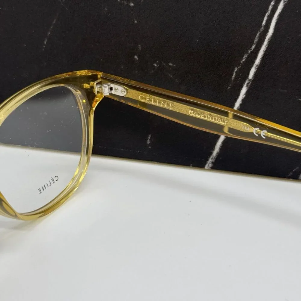 NEW CELINE CL50007I 039 GOLD ROUND UNISEX CELINE EYEGLASSES